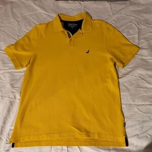 Nautica Yellow Polo Shirt Men’s Size M Performance Deck Classic Fit Cotton